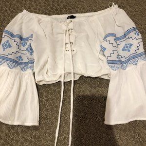 Bohemian Off-Shoulder Crop Top